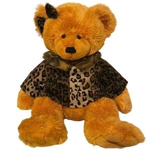 JC Penney HOLIDAY COLLECTION Vintage Plush Bear 2001 Leopard Print 28”
